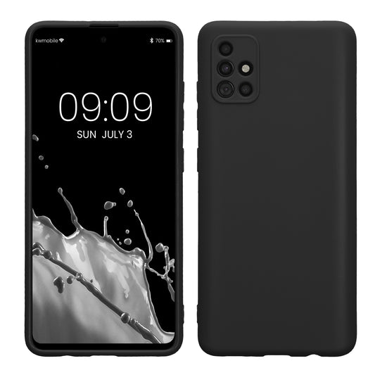 kwmobile Handyhülle kompatibel mit Samsung Galaxy A51 Hülle - Handy Case aus weichem Silikon in Schwarz Schwarz  
