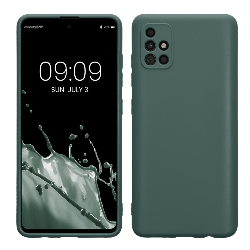 kwmobile Handyhülle kompatibel mit Samsung Galaxy A51 Hülle - Handy Case aus weichem Silikon in Blaugrün Blaugrün  