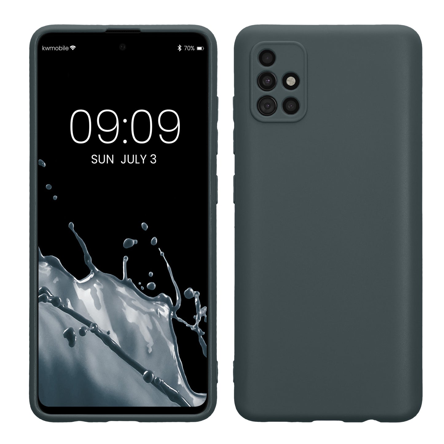 kwmobile Handyhülle kompatibel mit Samsung Galaxy A51 Hülle - Handy Case aus weichem Silikon in Dunkler Schiefer Dunkler Schiefer  