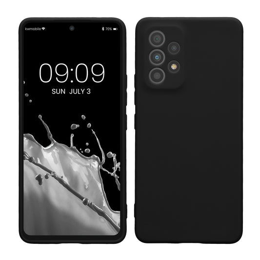 kwmobile Handyhülle kompatibel mit Samsung Galaxy A53 5G Hülle - Handy Case aus weichem Silikon in Schwarz Schwarz  