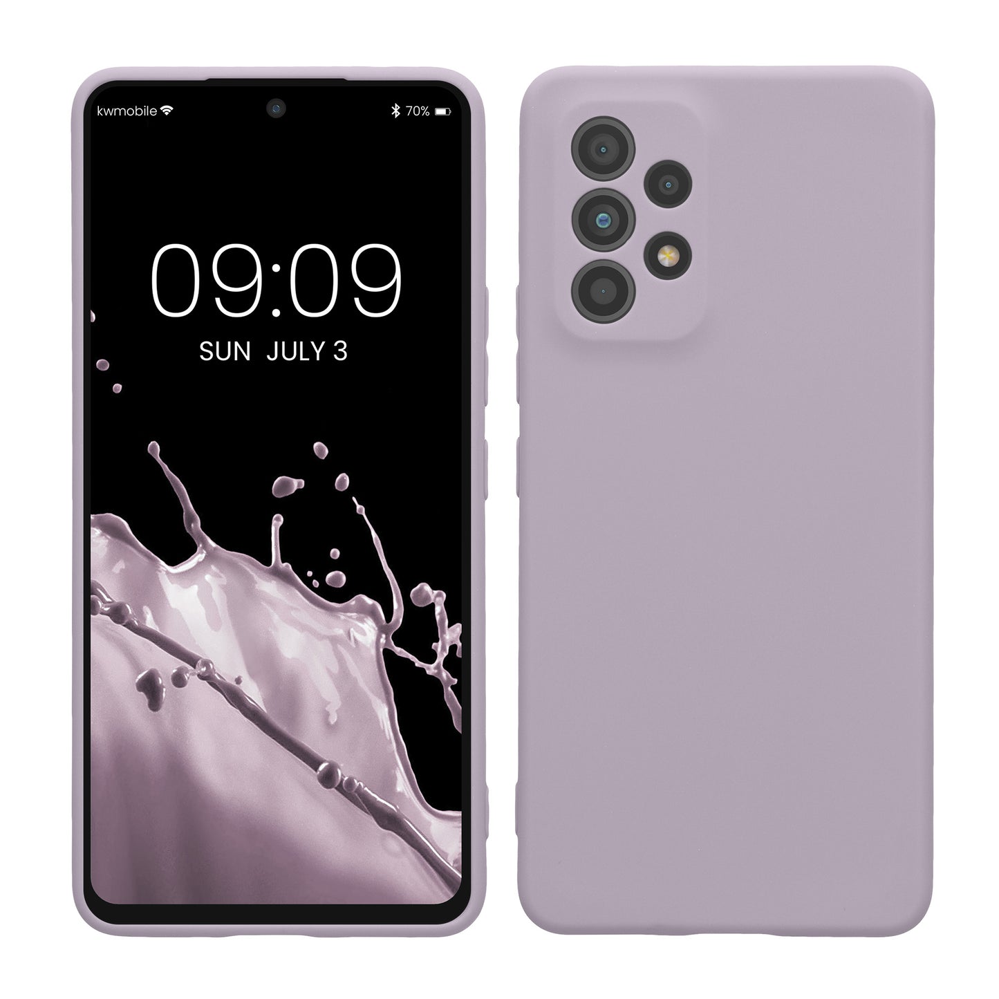 kwmobile Handyhülle kompatibel mit Samsung Galaxy A53 5G Hülle - Handy Case aus weichem Silikon in Lavendel Lavendel  