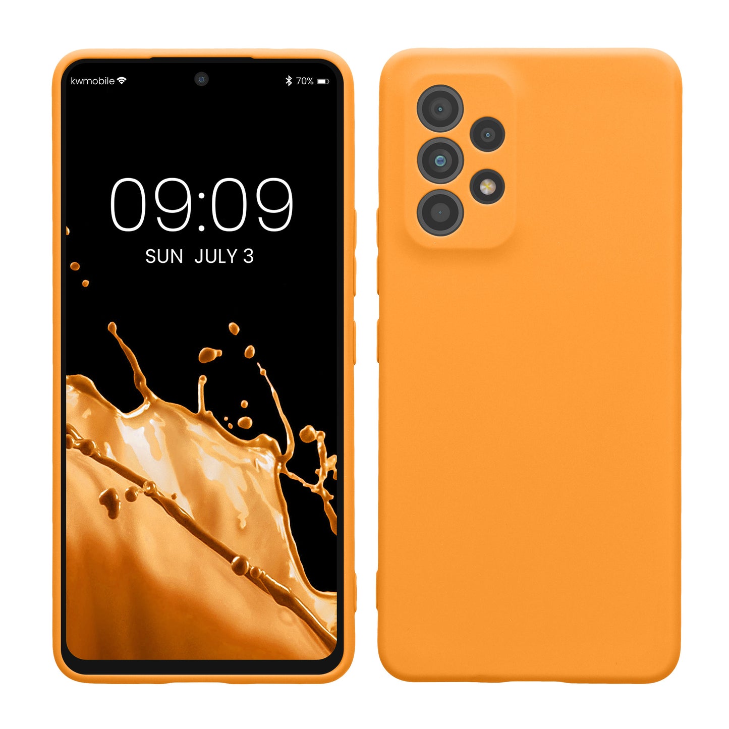 kwmobile Handyhülle kompatibel mit Samsung Galaxy A53 5G Hülle - Handy Case aus weichem Silikon in Fruity Orange Fruity Orange  