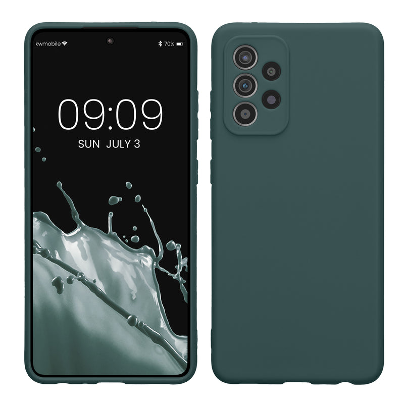 kwmobile Handyhülle kompatibel mit Samsung Galaxy A52 / A52 5G / A52s 5G Hülle - Handy Case aus weichem Silikon in Blaugrün Blaugrün  