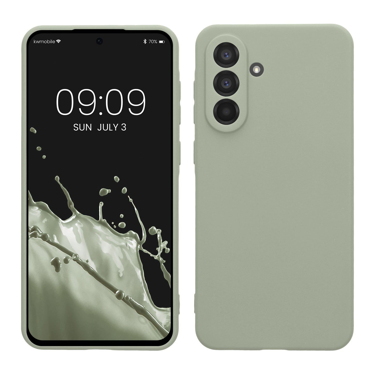 kwmobile Handyhülle kompatibel mit Samsung Galaxy A56 5G Hülle - Handy Case aus weichem Silikon in Graugrün Graugrün  