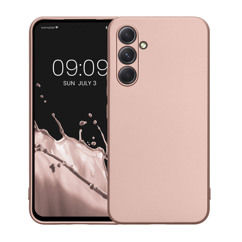 kwmobile Phone Case for Samsung Galaxy A54 5G - Soft Silicone Metallic Shimmering Case - Protective Cover