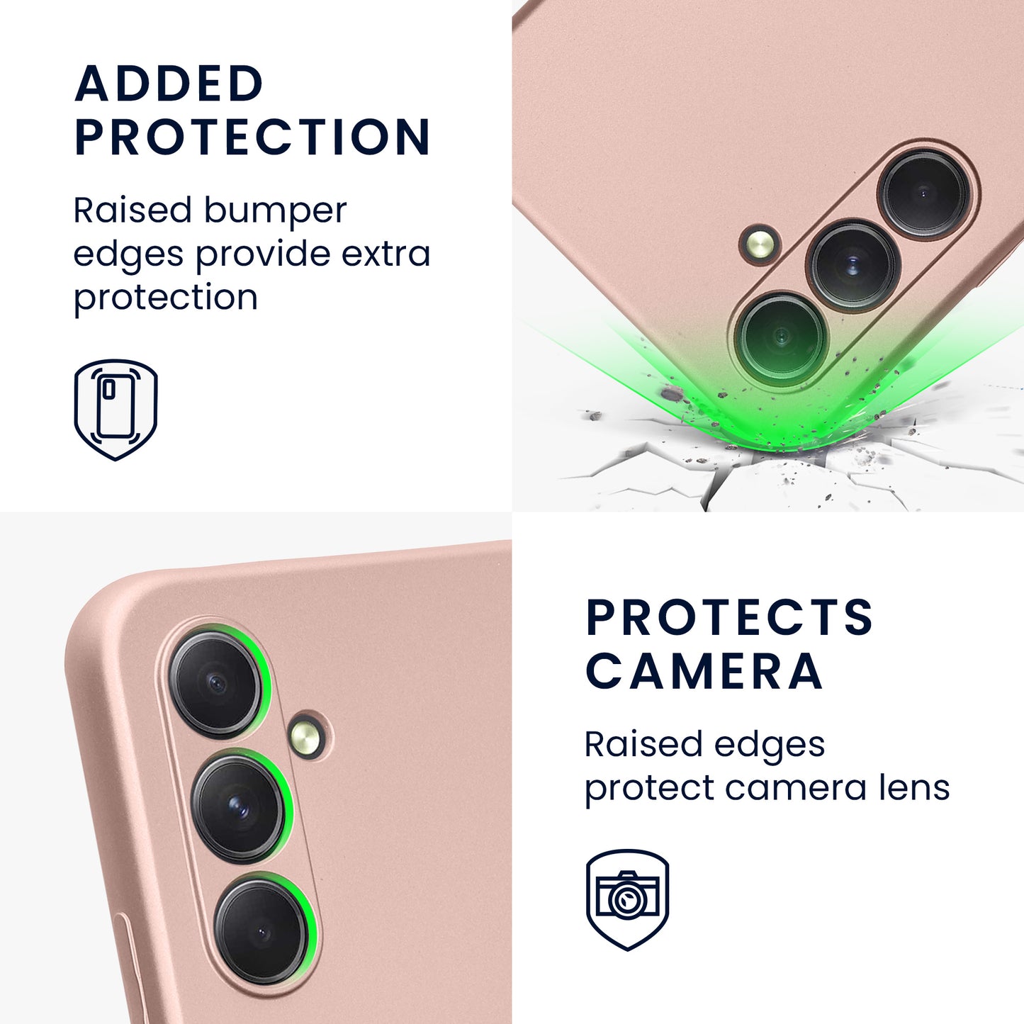kwmobile Phone Case for Samsung Galaxy A54 5G - Soft Silicone Metallic Shimmering Case - Protective Cover