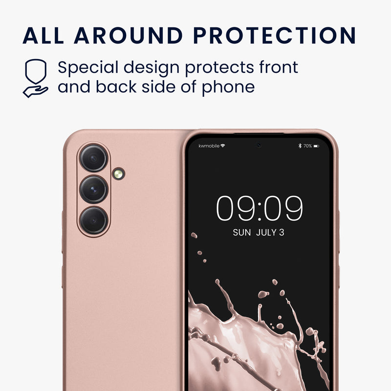 kwmobile Phone Case for Samsung Galaxy A54 5G - Soft Silicone Metallic Shimmering Case - Protective Cover