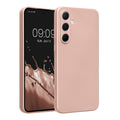 kwmobile Handyhülle kompatibel mit Samsung Galaxy A55 5G Hülle - weiche Silikon Case metallisch schimmernd in Metallic Rosegold Metallic Rosegold  