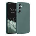 kwmobile Handyhülle kompatibel mit Samsung Galaxy A55 5G Hülle - weiche Silikon Case metallisch schimmernd in Metallic Petrol Metallic Petrol  