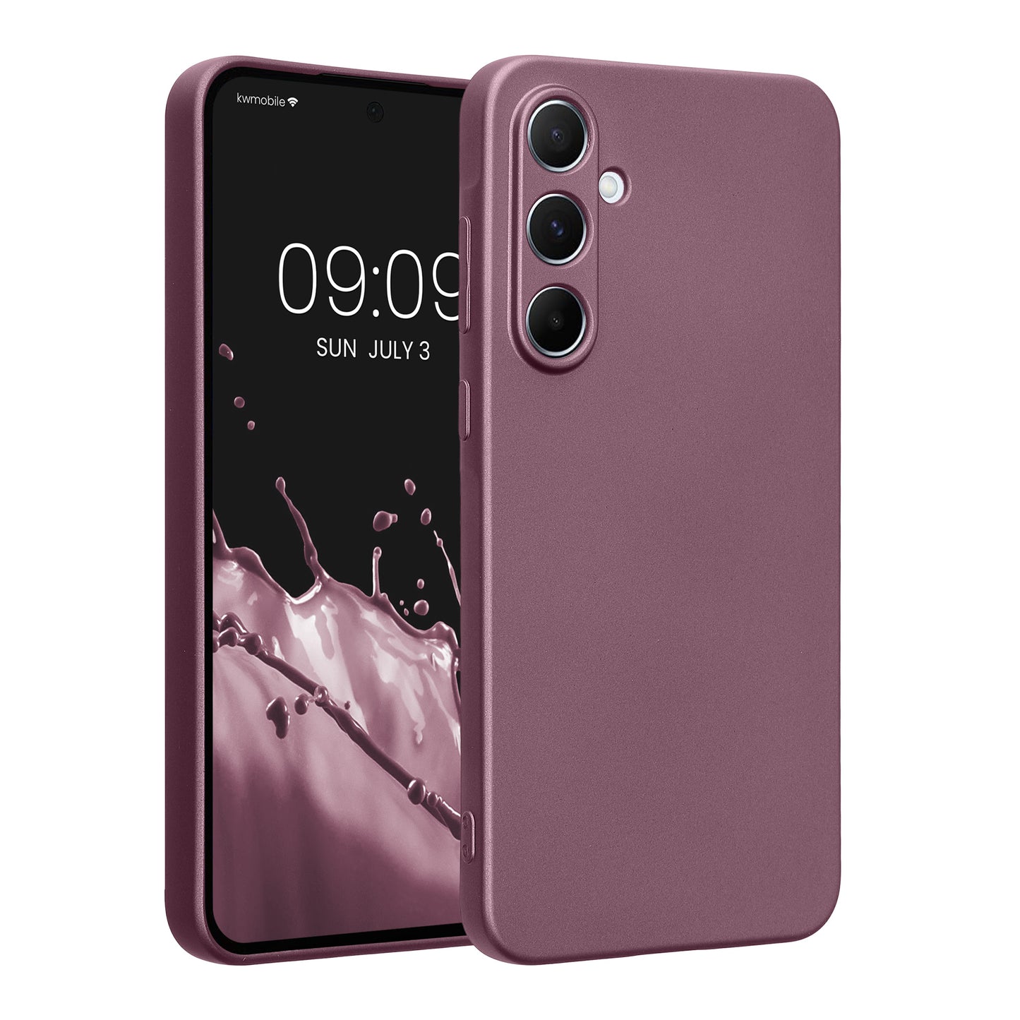 kwmobile Handyhülle kompatibel mit Samsung Galaxy A55 5G Hülle - weiche Silikon Case metallisch schimmernd in Metallic Lavendel Metallic Lavendel  
