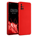 kwmobile Handyhülle kompatibel mit Samsung Galaxy A51 Hülle - weiche Silikon Case metallisch schimmernd in Metallic Dunkelrot Metallic Dunkelrot  