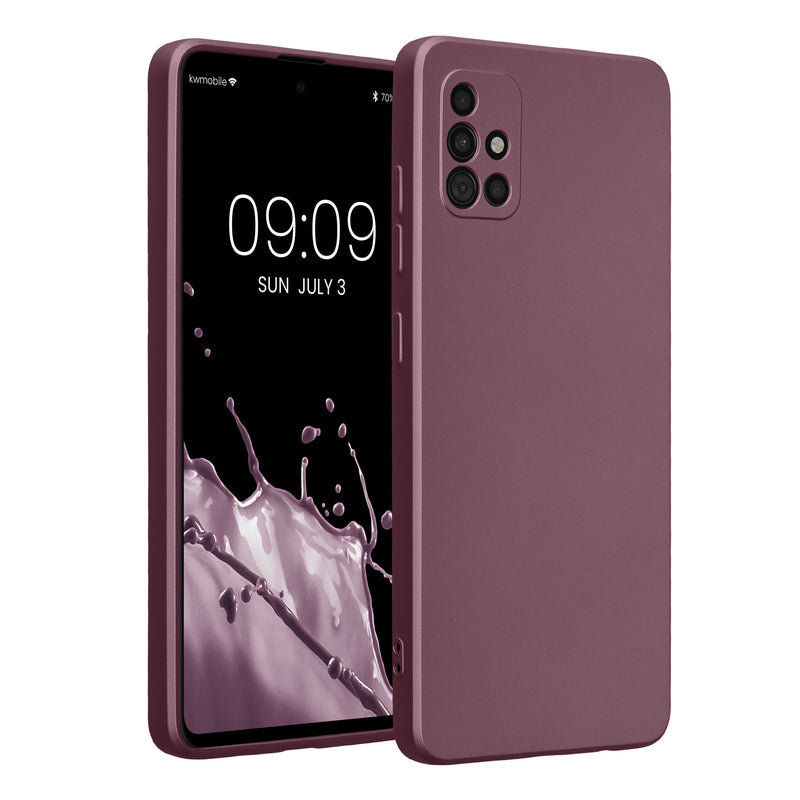 kwmobile Handyhülle kompatibel mit Samsung Galaxy A51 Hülle - weiche Silikon Case metallisch schimmernd in Metallic Lavendel Metallic Lavendel  