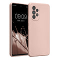 kwmobile Handyhülle kompatibel mit Samsung Galaxy A53 5G Hülle - weiche Silikon Case metallisch schimmernd in Metallic Rosegold Metallic Rosegold  