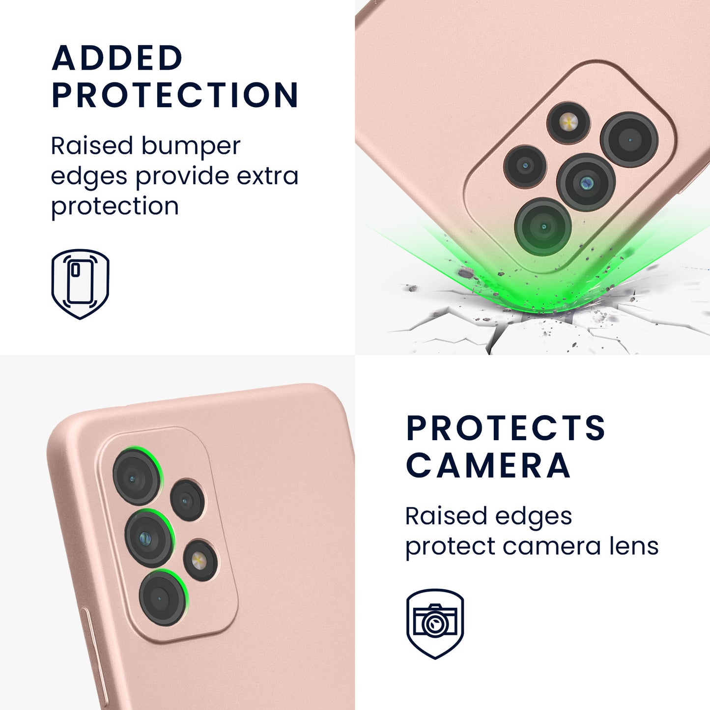kwmobile Phone Case for Samsung Galaxy A53 5G - soft silicone case with metallic shimmer - protective cover