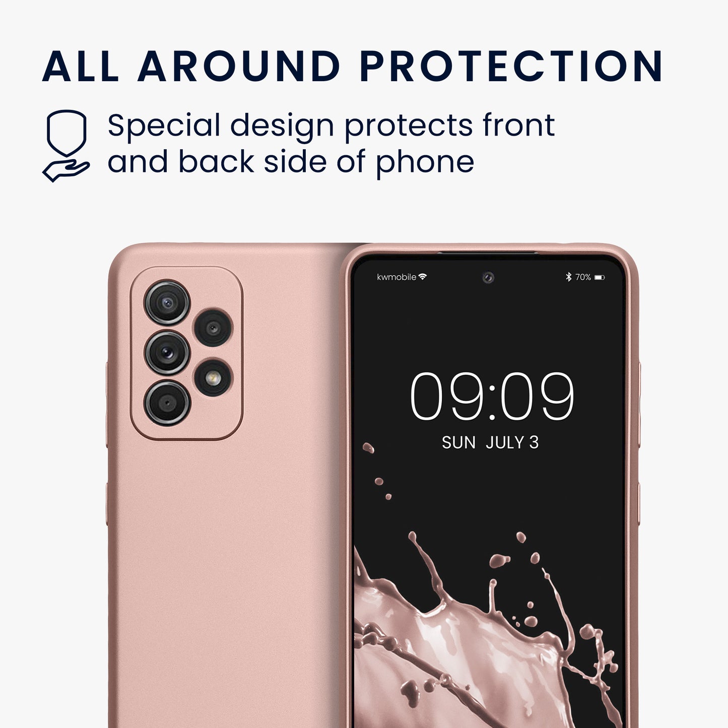 kwmobile Phone Case for Samsung Galaxy A52 / A52 5G / A52s 5G - Soft Silicone Case Metallic Shimmer - Protective Cover