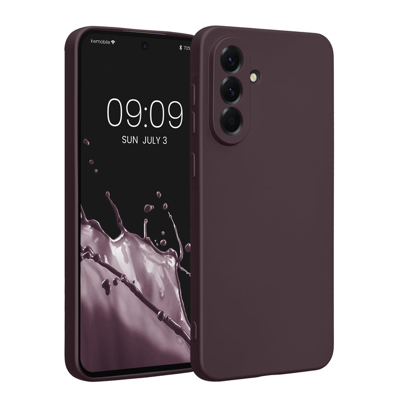 kwmobile Handyhülle kompatibel mit Samsung Galaxy A56 5G Hülle - weiche Silikon Case metallisch schimmernd in Metallic Brombeere Metallic Brombeere  