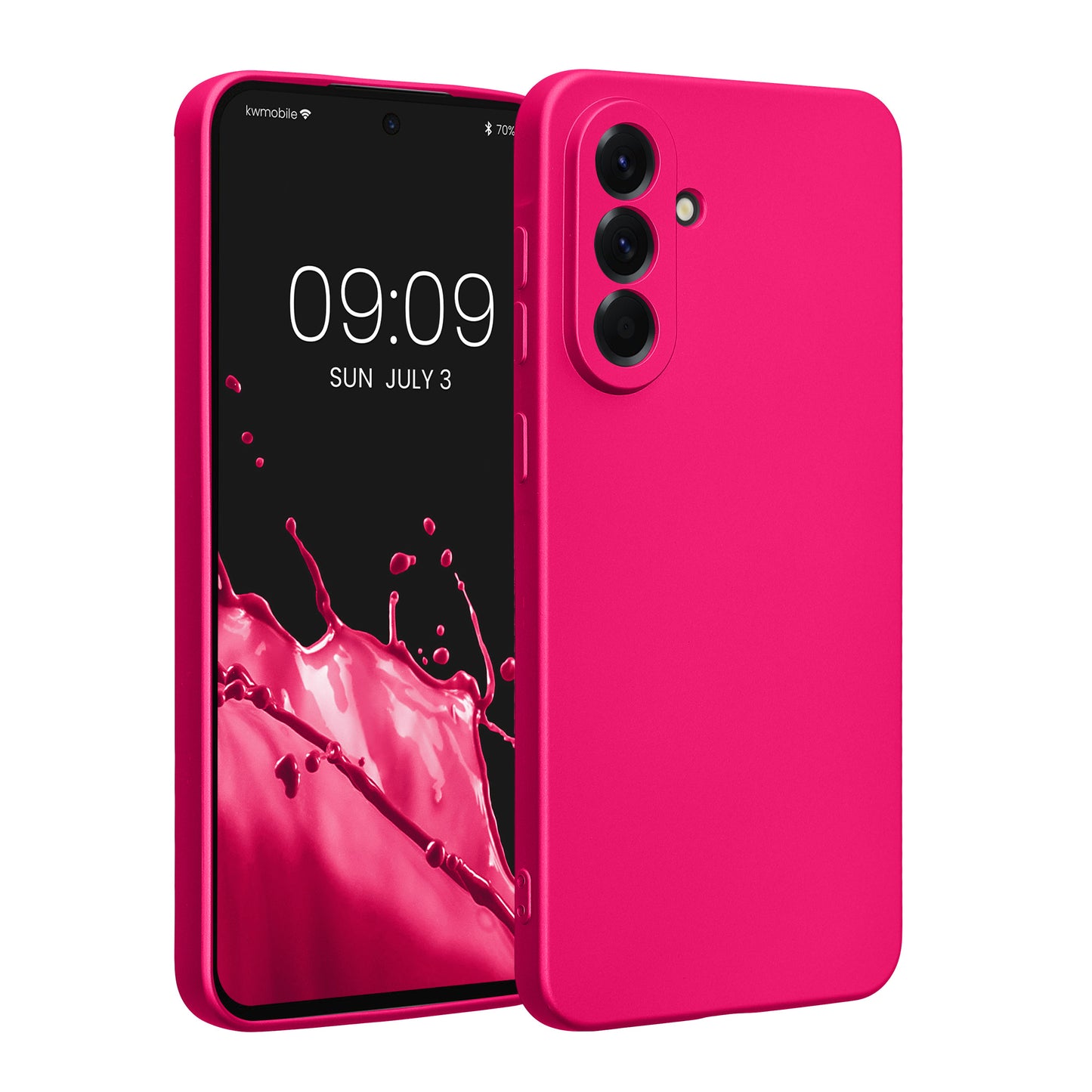 kwmobile Handyhülle kompatibel mit Samsung Galaxy A56 5G Hülle - weiche Silikon Case metallisch schimmernd in Metallic Pink Metallic Pink  