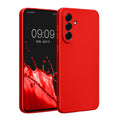 kwmobile Handyhülle kompatibel mit Samsung Galaxy A56 5G Hülle - weiche Silikon Case metallisch schimmernd in Metallic Dunkelrot Metallic Dunkelrot  
