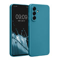 kwmobile Handyhülle kompatibel mit Samsung Galaxy A56 5G Hülle - weiche Silikon Case metallisch schimmernd in Metallic Karibikblau Metallic Karibikblau  