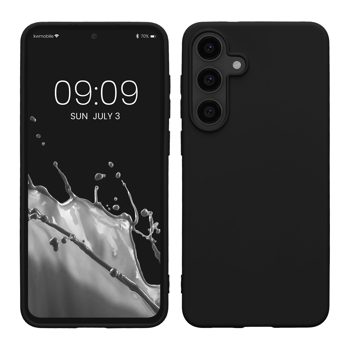 kwmobile Hülle kompatibel mit Samsung Galaxy S25 FE Hülle - weiches TPU Silikon Case - Cover geeignet für kabelloses Laden - Schwarz Schwarz  