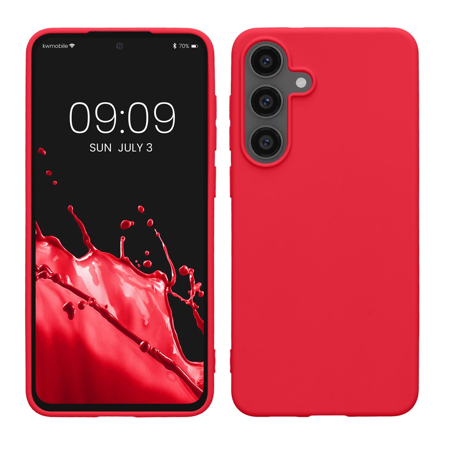 kwmobile Hülle kompatibel mit Samsung Galaxy S25 FE Hülle - weiches TPU Silikon Case - Cover geeignet für kabelloses Laden - Neon Pink Neon Pink  