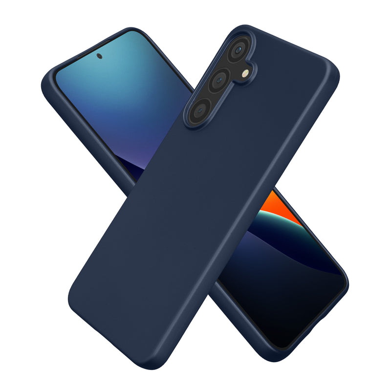 kwmobile Case kompatibel mit Samsung Galaxy S25 FE Hülle - Schutzhülle aus Silikon metallisch schimmernd - Handyhülle Metallic Blau Metallic Blau  