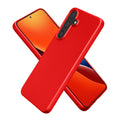 kwmobile Case kompatibel mit Samsung Galaxy S25 FE Hülle - Schutzhülle aus Silikon metallisch schimmernd - Handyhülle Metallic Dunkelrot Metallic Dunkelrot  