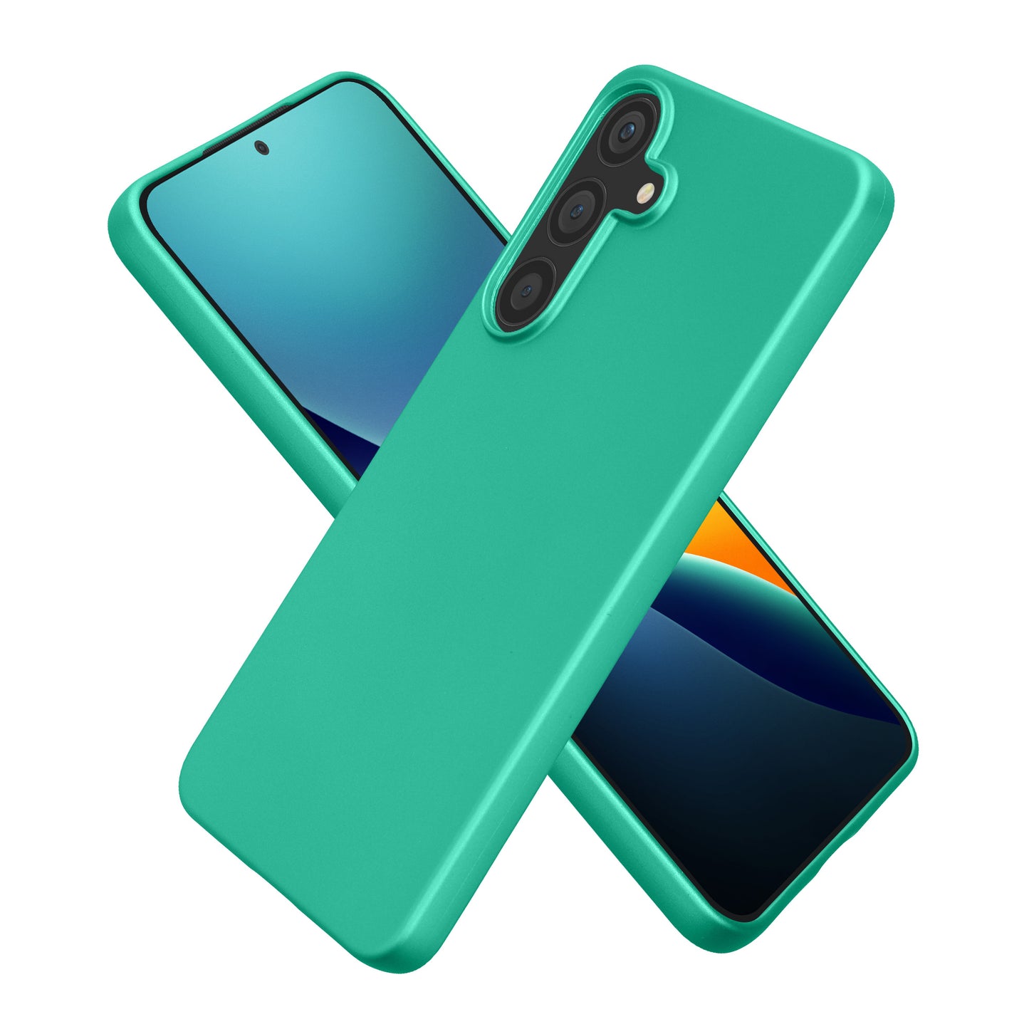 kwmobile Case kompatibel mit Samsung Galaxy S25 FE Hülle - Schutzhülle aus Silikon metallisch schimmernd - Handyhülle Metallic Dunkelgrün Metallic Dunkelgrün  