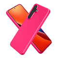 kwmobile Case kompatibel mit Samsung Galaxy S25 FE Hülle - Schutzhülle aus Silikon metallisch schimmernd - Handyhülle Metallic Pink Metallic Pink  