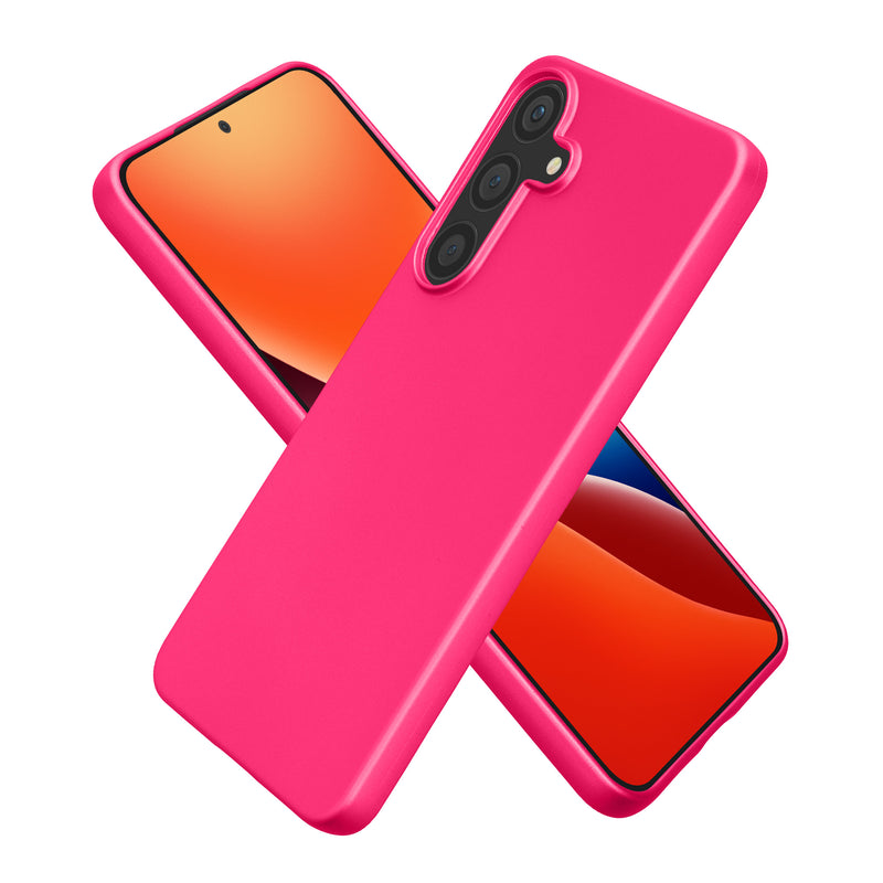 kwmobile Case kompatibel mit Samsung Galaxy S25 FE Hülle - Schutzhülle aus Silikon metallisch schimmernd - Handyhülle Metallic Pink Metallic Pink  