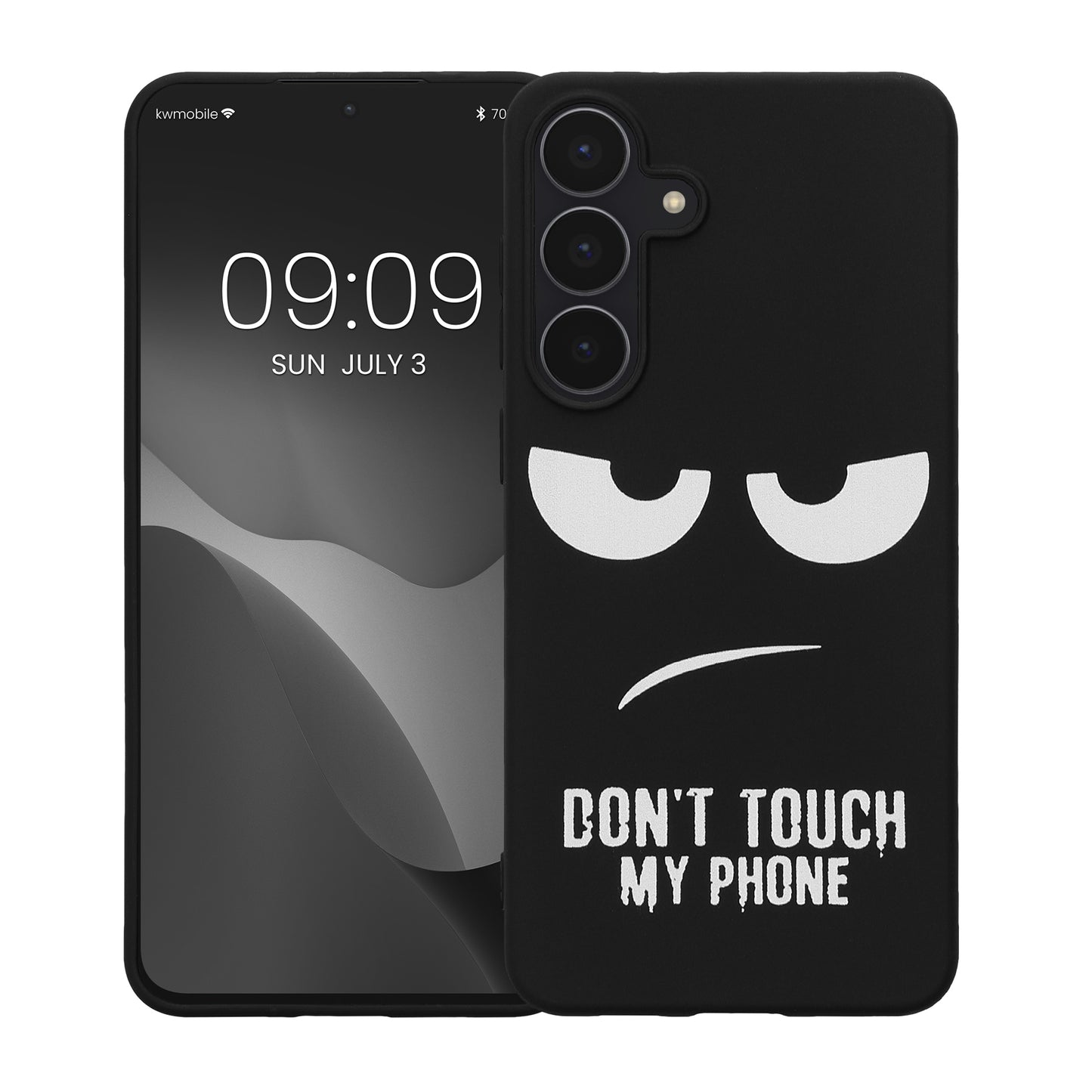 kwmobile Case Compatible with Samsung Galaxy S25 FE - Silicone Phone Cover - Don't touch my Phone