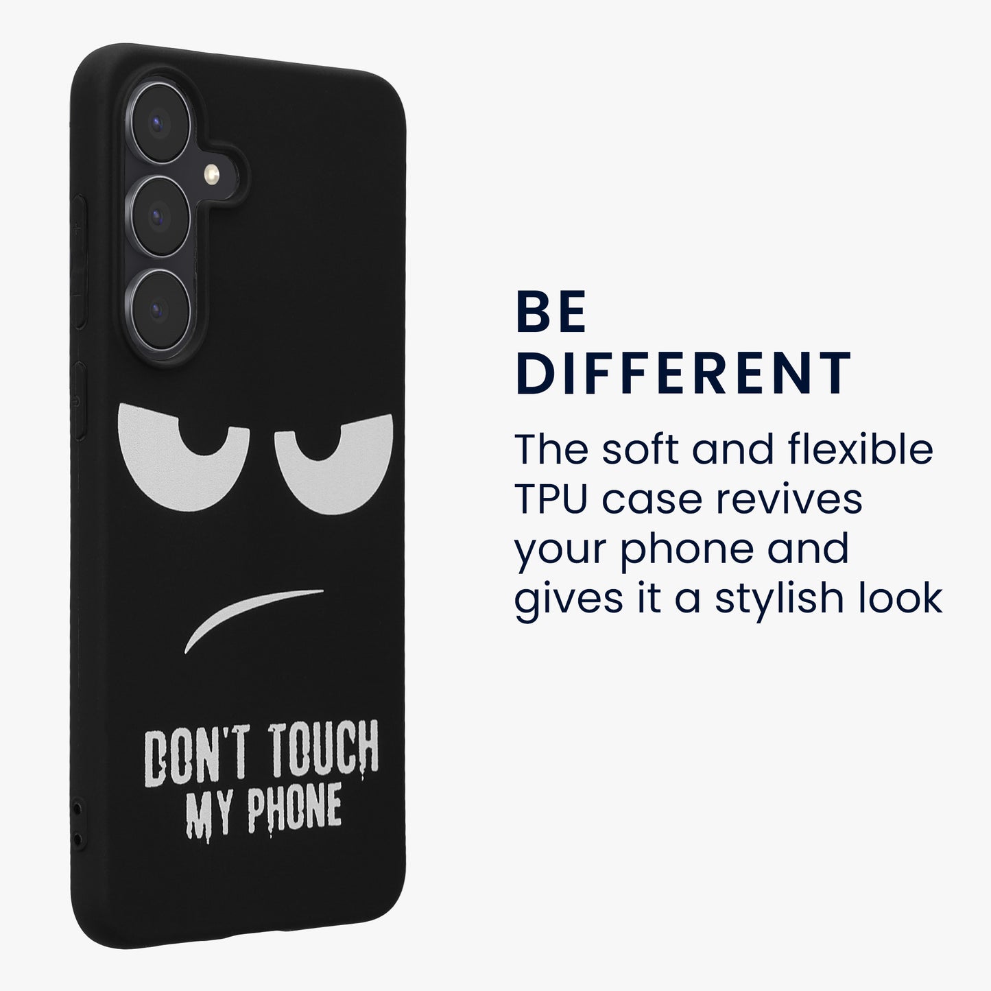 kwmobile Case Compatible with Samsung Galaxy S25 FE - Silicone Phone Cover - Don't touch my Phone