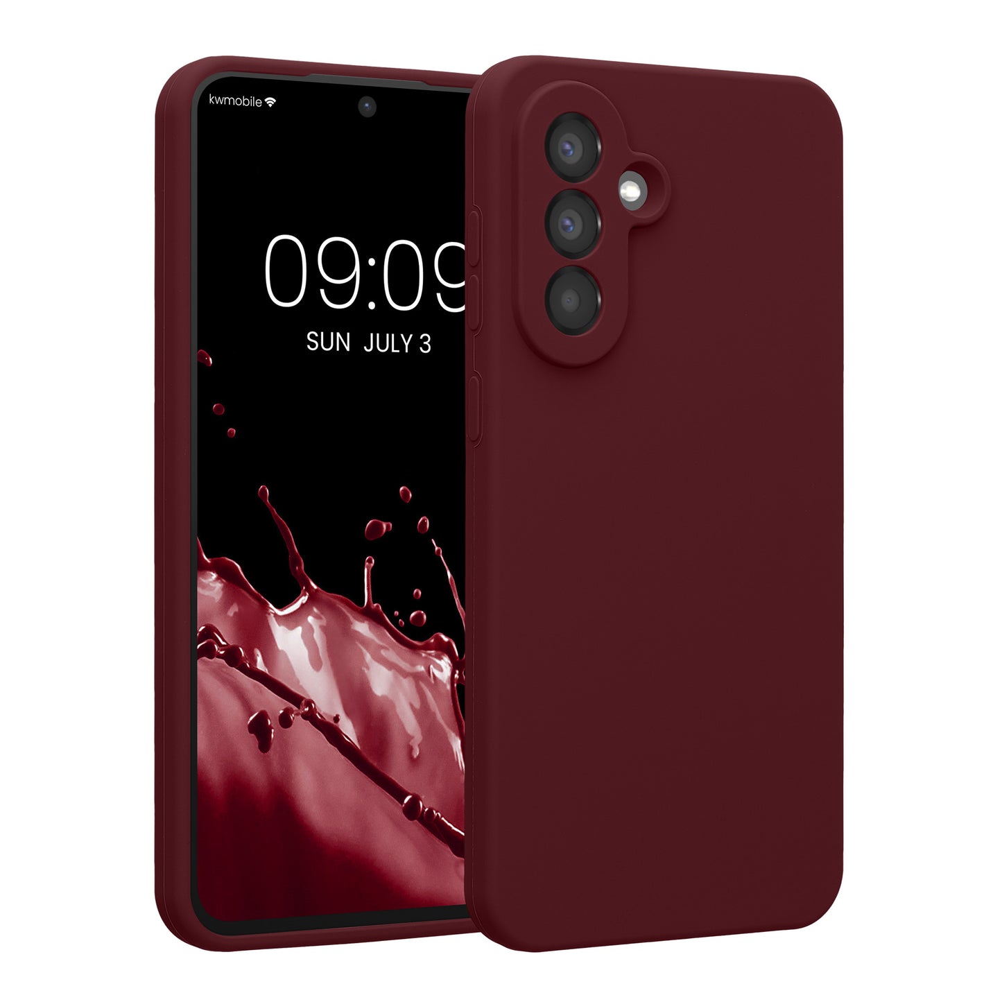 kwmobile Handyhülle kompatibel mit Samsung Galaxy A56 5G Hülle - gummierte Handy Case aus Silikon in Bordeaux Violett Bordeaux Violett  