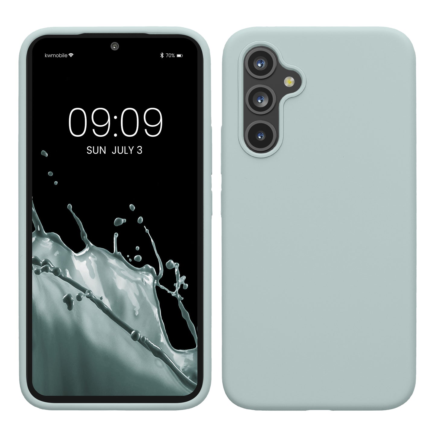 kwmobile Hülle kompatibel mit Samsung Galaxy A54 5G Hülle - dünnes Silikon Handy Case - Handyhülle weiche Oberfläche - kabelloses Laden - Cool Mint Cool Mint  