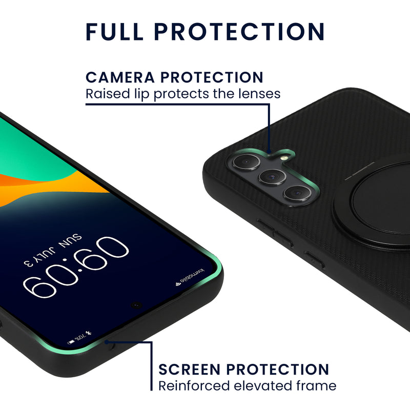 kwmobile Case for Samsung Galaxy A54 5G - Cover compatible with MagSafe with Ring Stand
