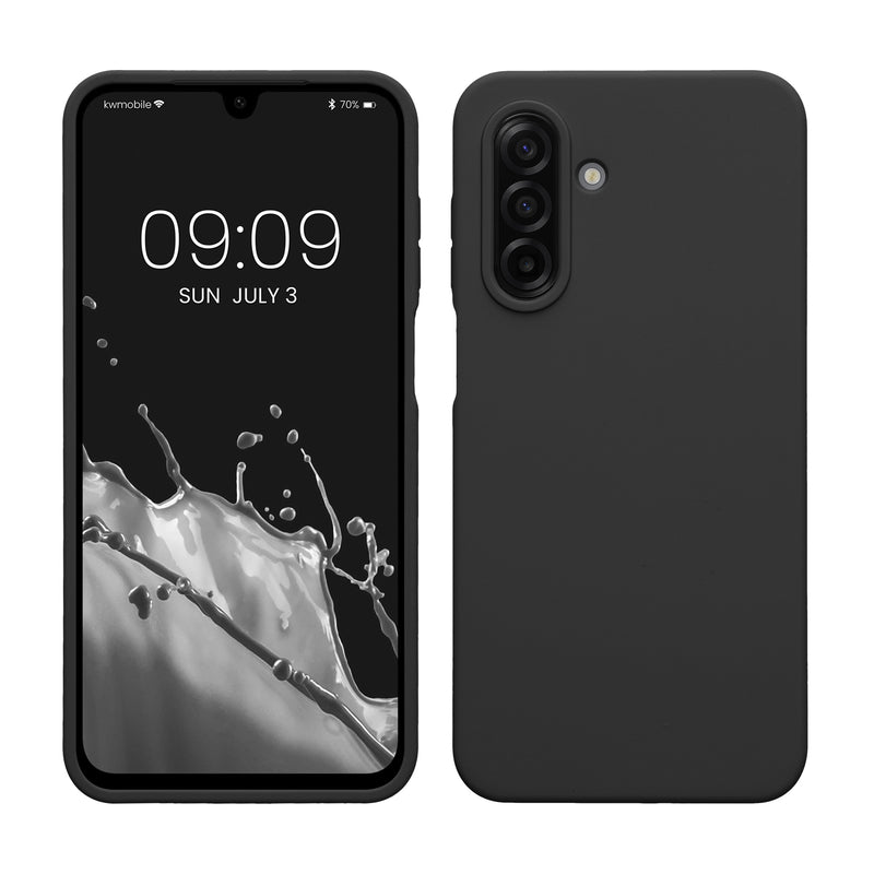kwmobile Hülle kompatibel mit Samsung Galaxy A17 4G / 5G Hülle - Silikon Handy Case - Handyhülle weiche Oberfläche - kabelloses Laden - Schwarz matt Schwarz matt  