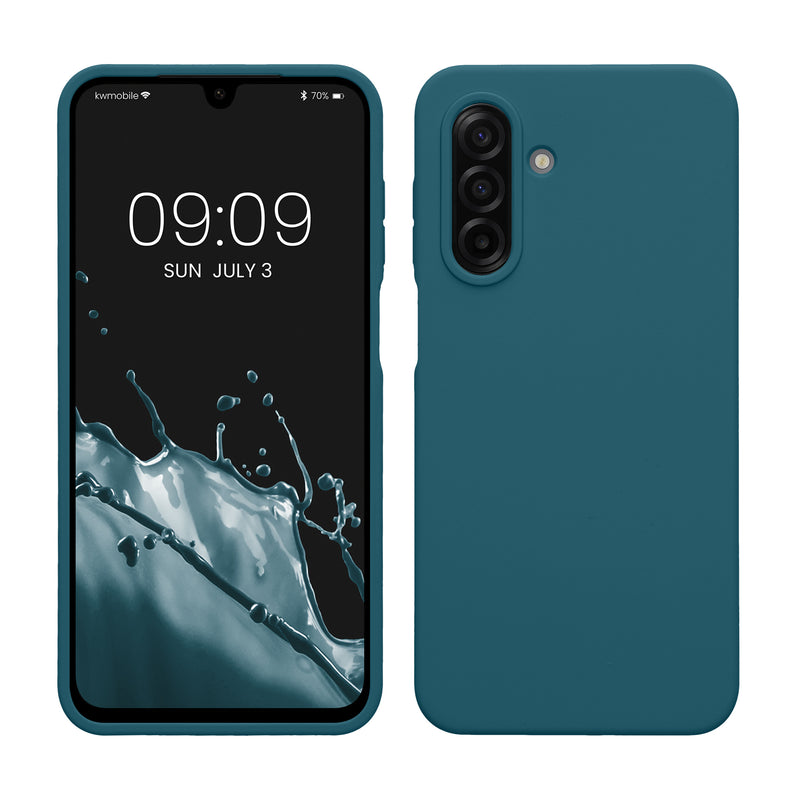 kwmobile Hülle kompatibel mit Samsung Galaxy A17 4G / 5G Hülle - Silikon Handy Case - Handyhülle weiche Oberfläche - kabelloses Laden - Petrol matt Petrol matt  