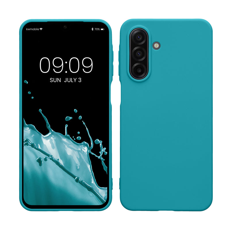 kwmobile Hülle kompatibel mit Samsung Galaxy A17 4G / 5G Hülle - weiches TPU Silikon Case - Cover geeignet für kabelloses Laden - Petrol matt Petrol matt  