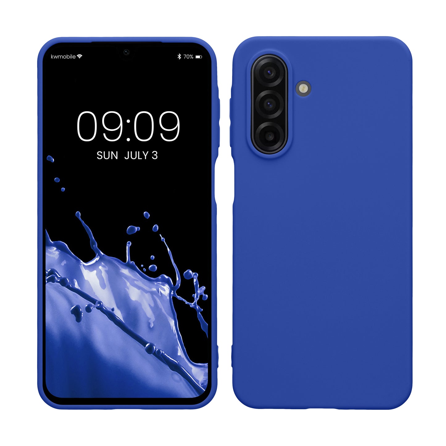kwmobile Hülle kompatibel mit Samsung Galaxy A17 4G / 5G Hülle - weiches TPU Silikon Case - Cover geeignet für kabelloses Laden - Baltik Blau Baltik Blau  