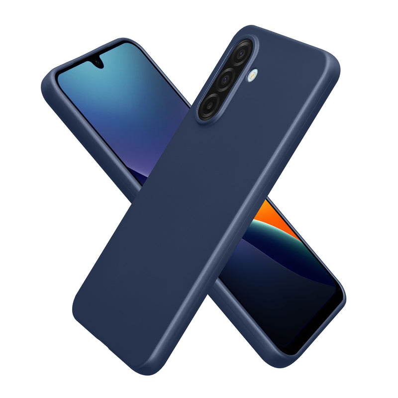 kwmobile Case kompatibel mit Samsung Galaxy A17 4G / 5G Hülle - Schutzhülle aus Silikon metallisch schimmernd - Handyhülle Metallic Blau Metallic Blau  