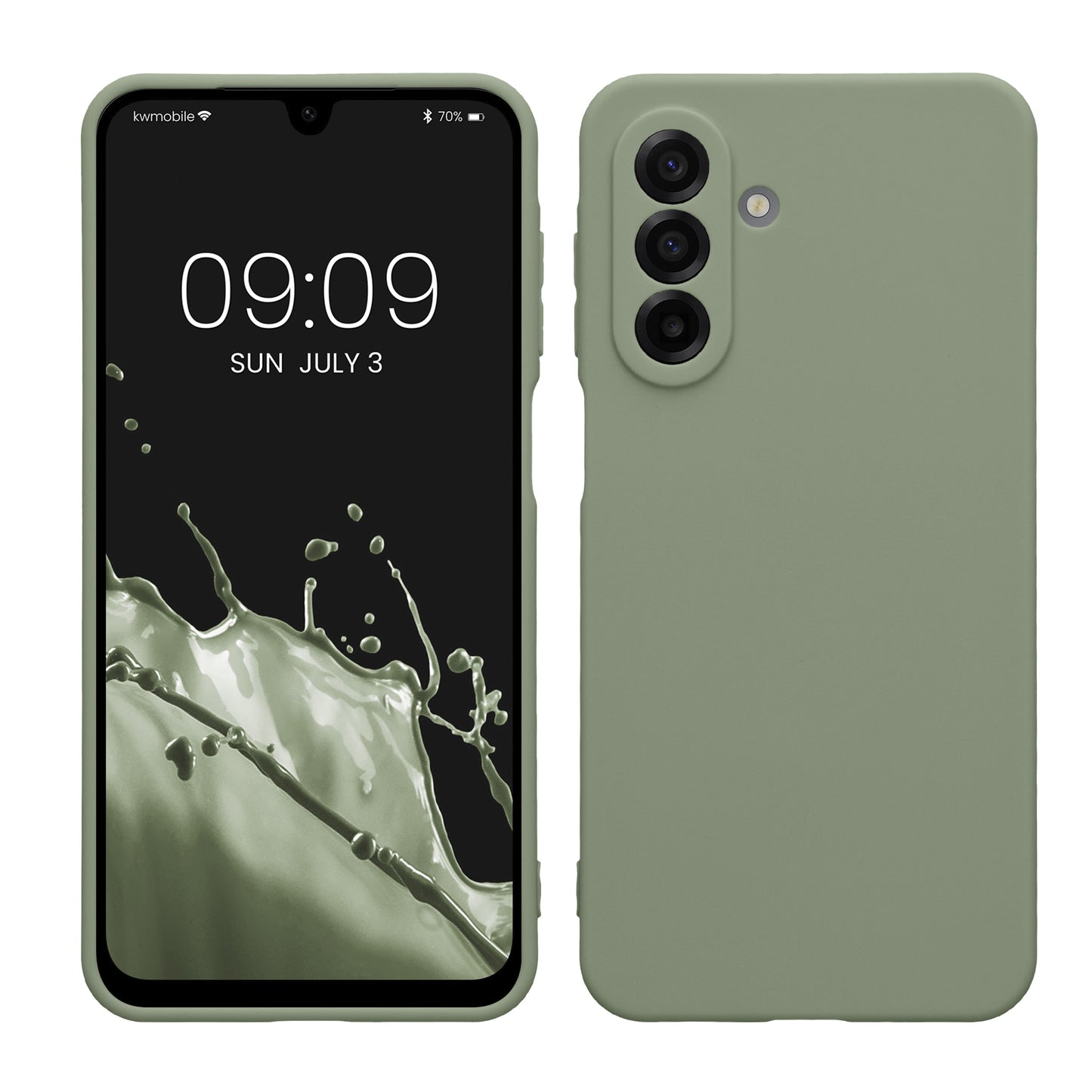 kwmobile Handyhülle kompatibel mit Samsung Galaxy A17 4G / 5G Hülle - Handy Case aus weichem Silikon in Graugrün Graugrün  