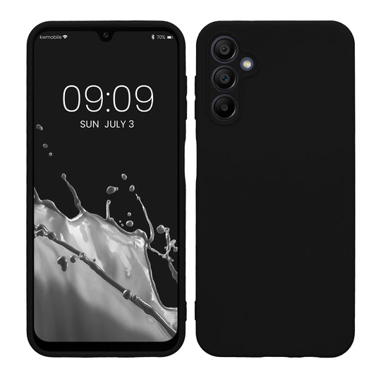 kwmobile Handyhülle kompatibel mit Samsung Galaxy A14 5G Hülle - Handy Case aus weichem Silikon in Schwarz Schwarz  