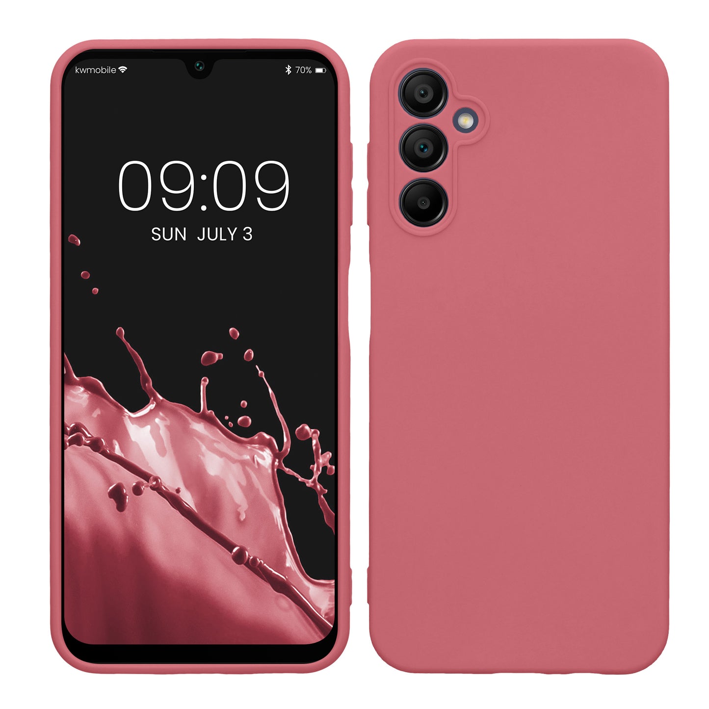 kwmobile Handyhülle kompatibel mit Samsung Galaxy A14 5G Hülle - Handy Case aus weichem Silikon in Dark Rose Dark Rose  