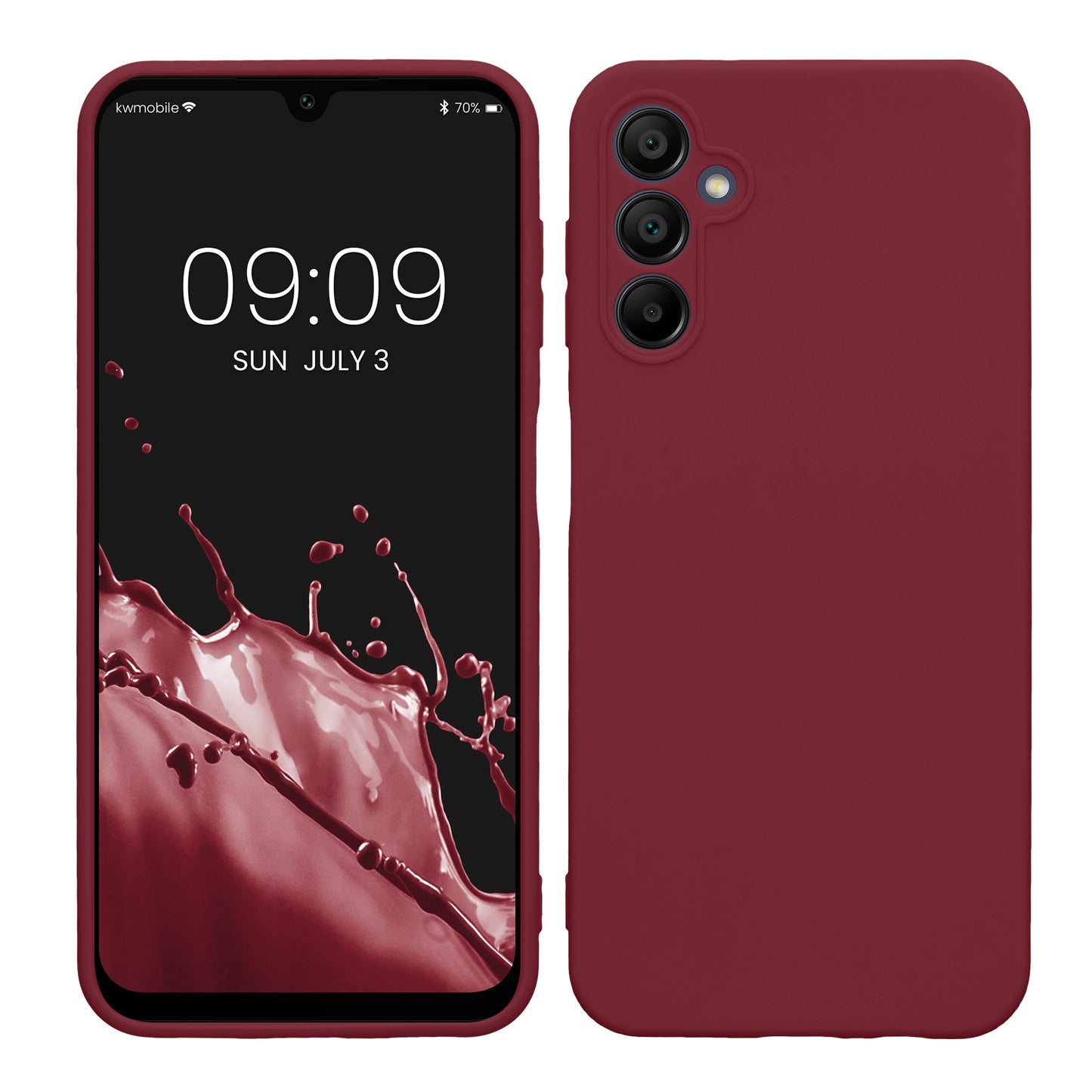 kwmobile Handyhülle kompatibel mit Samsung Galaxy A14 5G Hülle - Handy Case aus weichem Silikon in Bordeaux Violett Bordeaux Violett  