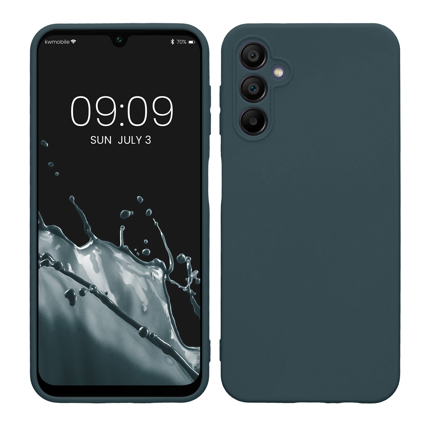 kwmobile Handyhülle kompatibel mit Samsung Galaxy A14 5G Hülle - Handy Case aus weichem Silikon in Dunkler Schiefer Dunkler Schiefer  