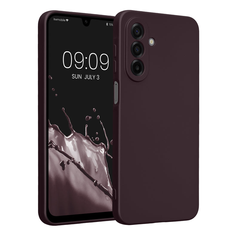 kwmobile Handyhülle kompatibel mit Samsung Galaxy A17 4G / 5G Hülle - weiche Silikon Case metallisch schimmernd in Metallic Brombeere Metallic Brombeere  
