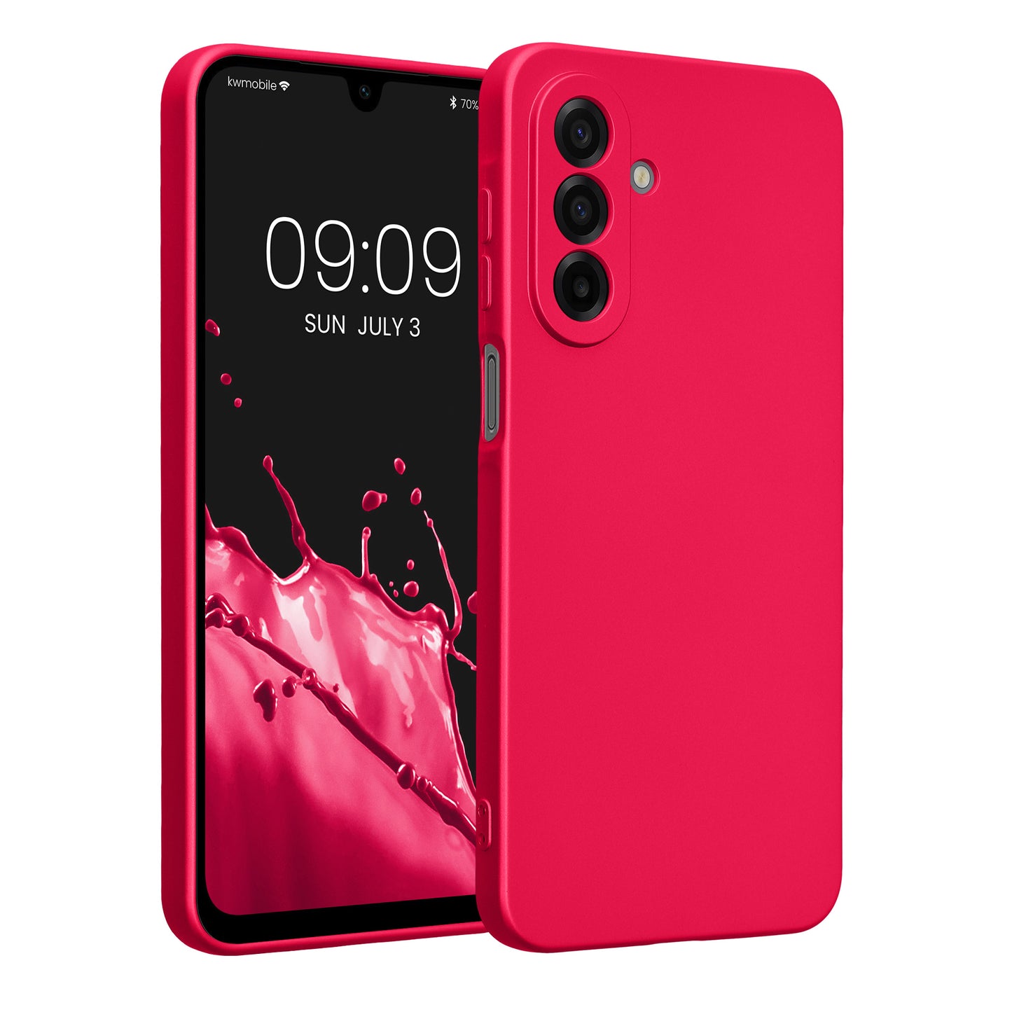 kwmobile Handyhülle kompatibel mit Samsung Galaxy A17 4G / 5G Hülle - weiche Silikon Case metallisch schimmernd in Metallic Pink Metallic Pink  
