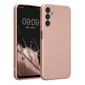 kwmobile Handyhülle kompatibel mit Samsung Galaxy A14 5G Hülle - weiche Silikon Case metallisch schimmernd in Metallic Rosegold Metallic Rosegold  