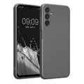kwmobile Handyhülle kompatibel mit Samsung Galaxy A14 5G Hülle - weiche Silikon Case metallisch schimmernd in Metallic Grau Metallic Grau  