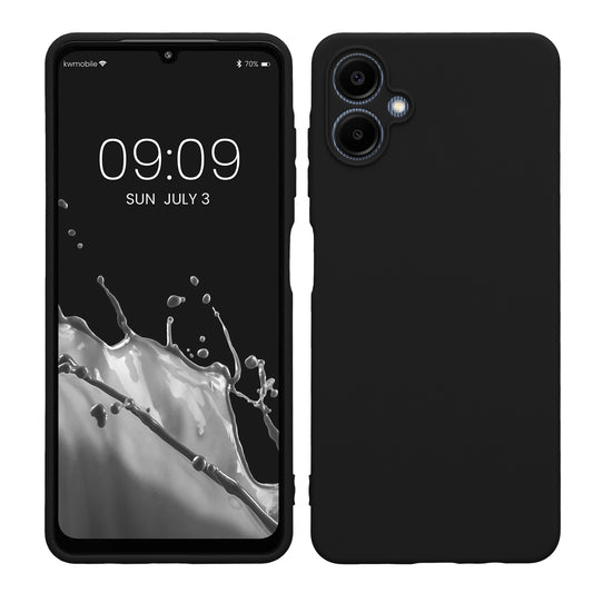 kwmobile Handyhülle kompatibel mit Samsung Galaxy A06 Hülle - Handy Case aus weichem Silikon in Schwarz Schwarz  